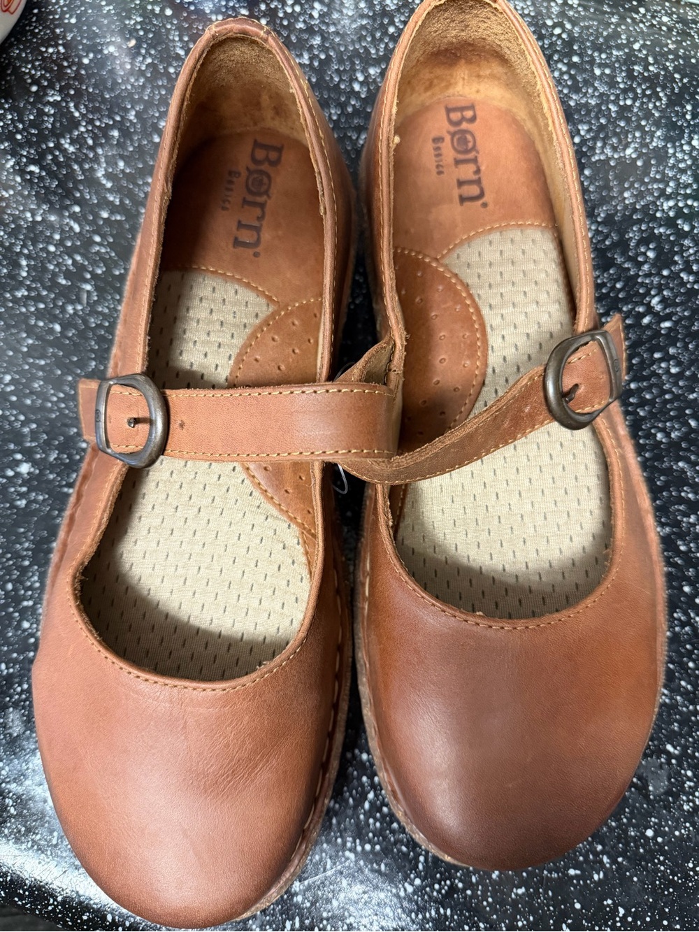 Born Tan/Brown Mary Jane with Buckle Strap